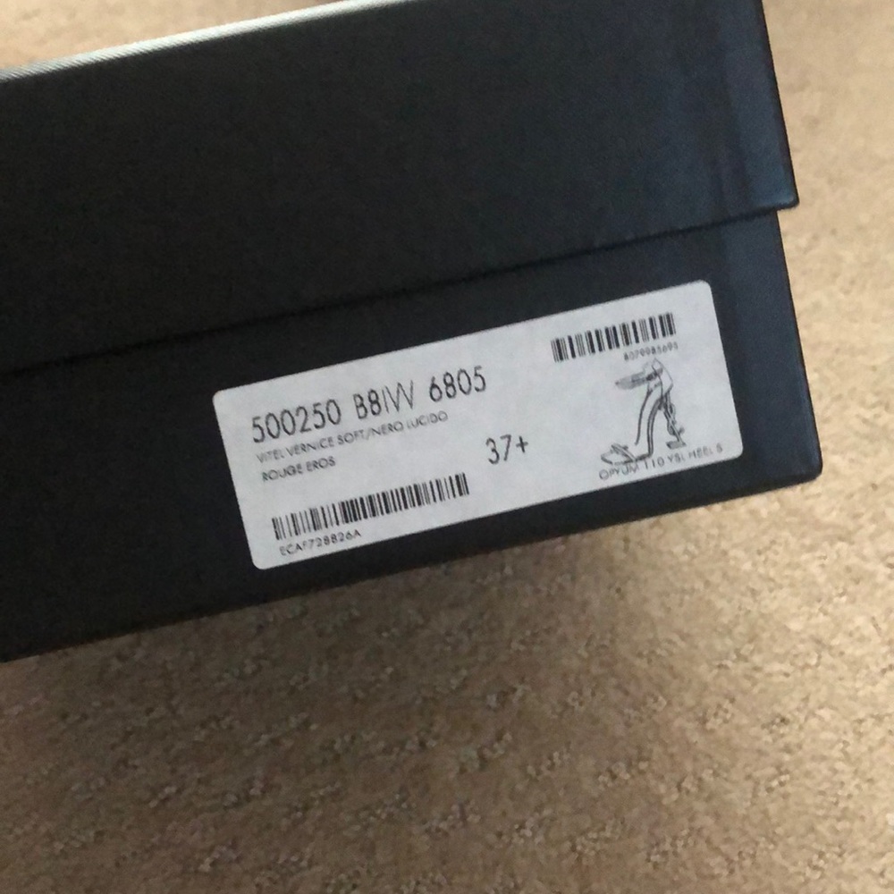 SOLD Saint Laurent red/black heels - Picture 4 of 6